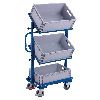 VARIOfit Beistellwagen inklusive Kunststoffkisten mit 3 offenen Böden, neigbar 610x410mm VARIOfit Beistellwagen inklusive Kunststoffkisten mit 3 offenen Böden, neigbar 610x410mm