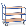 Fetra Tischwagen mit Holzwerkstoffplatten 3 Etagen mit hochstehendem Schiebegriff 1000x600mm Ladefläche Fetra Tischwagen mit Holzwerkstoffplatten 3 Etagen mit hochstehendem Schiebegriff 1000x600mm Ladefläche