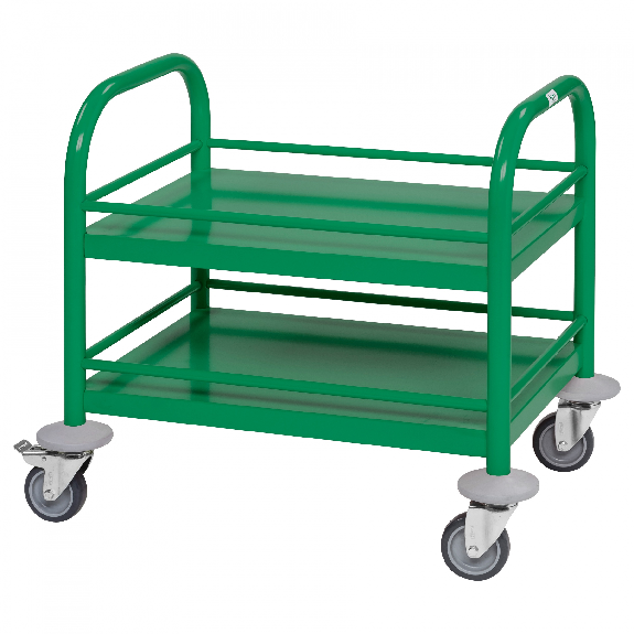 Kongamek Mini-Servierwagen 530x375x550mm 2 Etagen pulverbeschichtet in Grün mit Bremse Kongamek Mini-Servierwagen 530x375x550mm 2 Etagen pulverbeschichtet in Grün mit Bremse-Beschreibung lesen