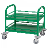 Kongamek Mini-Servierwagen 530x375x550mm 2 Etagen pulverbeschichtet in Grün mit Bremse Kongamek Mini-Servierwagen 530x375x550mm 2 Etagen pulverbeschichtet in Grün mit Bremse