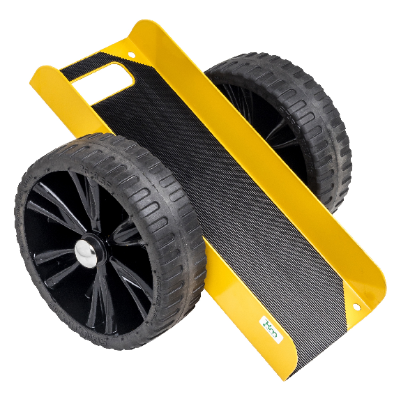 Kongamek Plattenwagen pulverbeschichtet in gelb 490x380x260mm Unplattbare Bereifung-Beschreibung lesen