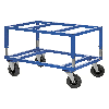 Palettenwagen in blau höhenverstellbar 655mm hoch ohne Bremse für Paletten 1200x1000mm