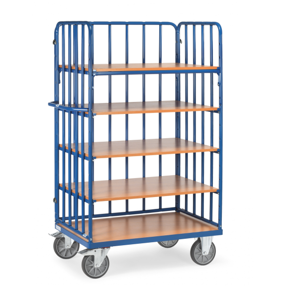 Etagenwagen mit 5 Böden, Längswand und Streben 1000x600mm Etagenwagen mit 5 Böden, Längswand und Streben 1000x600mm-Beschreibung lesen