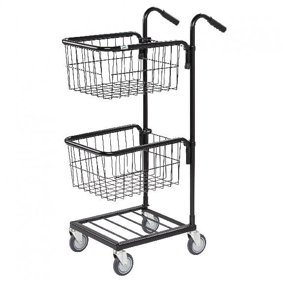 Kongamek Mini- Servierwagen in schwarz mit 2 Körben 415x355x220mm mit Bremse-Beschreibung lesen
