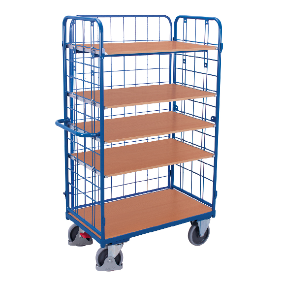 Dreiwandwagen, hoch und vergittert mit 5 Etagen 1200x800mm Dreiwandwagen, hoch und vergittert mit 5 Etagen 1200x800mm-Beschreibung lesen