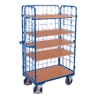 Dreiwandwagen, hoch und vergittert mit 5 Etagen 1200x800mm-Beschreibung lesen