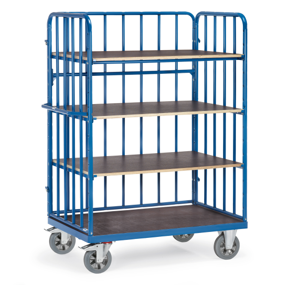 Super-MultiVario-Transporter Etagenwagen mit 4 Etagen mit Stirnwänden und einer Längswand Höhe 1817mm 1000x700mm-Beschreibung lesen