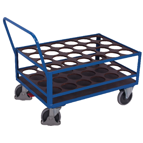 Stahlflaschenwagen für 24 Flaschen mit EasySTOP Stahlflaschenwagen für 24 Flaschen mit EasySTOP-Beschreibung lesen