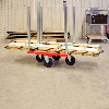 Transportwagen 800x600x1215mm in rot mit 300kg Tragkraft mit Bremse für Palettenwagen