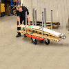 Transportwagen 800x600x1215mm in rot mit 300kg Tragkraft mit Bremse für Palettenwagen