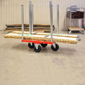 Transportwagen 800x600x1215mm in rot mit 300kg Tragkraft mit Bremse für Palettenwagen-Beschreibung lesen