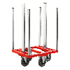 Transportwagen 800x600x1215mm in rot mit 300kg Tragkraft mit Bremse für Palettenwagen