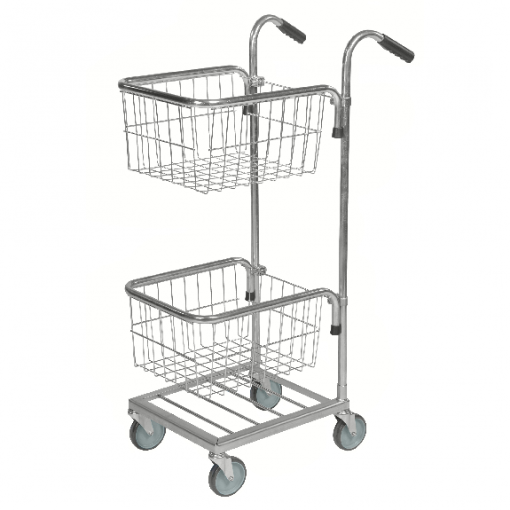 Kongamek Mini- Servierwagen verzinkt mit 2 Körben 415x355x220mm ohne Bremse-Beschreibung lesen