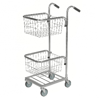 Kongamek Mini- Servierwagen verzinkt mit 2 Körben 415x355x220mm ohne Bremse-Beschreibung lesen