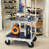 Tischwagen verzinkt 1200x800mm Ladefläche aus MDF mit Bremse