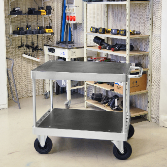 Tischwagen verzinkt 1200x800mm Ladefläche aus MDF mit Bremse-Beschreibung lesen