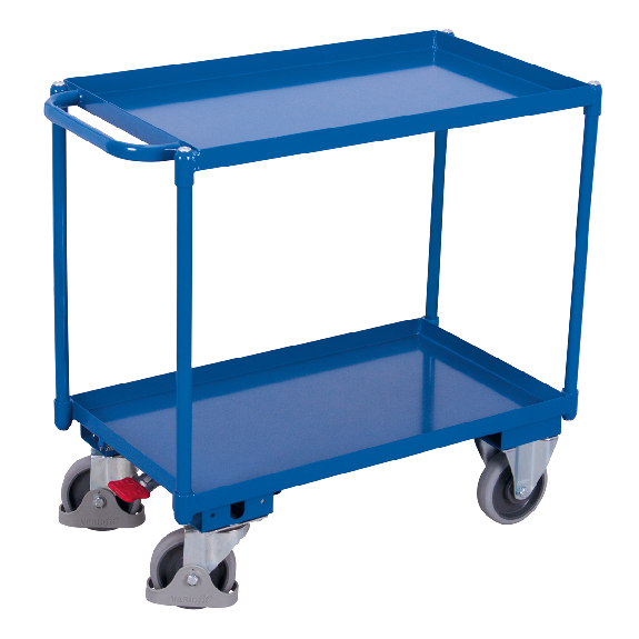 VARIOfit Tischwagen mit Wanne, Schiebegriff und 2 Ladeflächen 845x495mm VARIOfit Tischwagen mit Wanne, Schiebegriff und 2 Ladeflächen 845x495mm-Beschreibung lesen