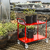 Kongamek Etagenwagen mit 2 Böden 900x440mm in Rot ohne Bremse