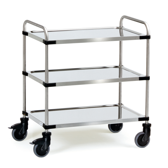 Edelstahlwagen mit 3 Böden 800x500 mm-Beschreibung lesen