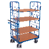 Etagenwagen, hoch mit Totmannbremse, seitlich vergittert und 3 Ladeflächen 1000x700mm Etagenwagen, hoch mit Totmannbremse, seitlich vergittert und 3 Ladeflächen 1000x700mm