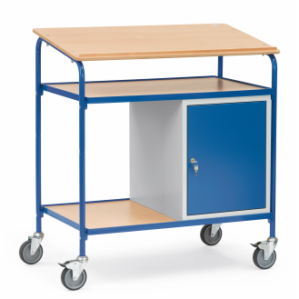 Rollpult breit mit Schreibfläche und Stahlschrank-Beschreibung lesen