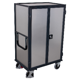ESD Etagenwagen aus Stahlblech mit Flügeltür, Schiebebügel und 5 Ladeflächen 1045x685mm-Beschreibung lesen