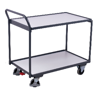 ESD Tischwagen mit gebogenem Schiebegriff und 2 Ladeflächen 985x590mm-Beschreibung lesen