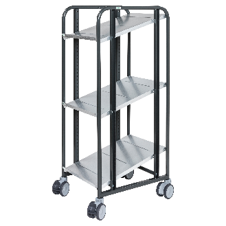 Kommissionierwagen dunkelgrau 477x638x1300 mm mit 3 einstellbaren Böden-Beschreibung lesen