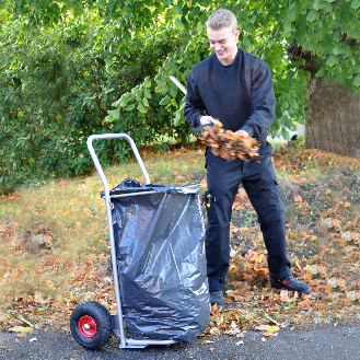 Kongamek Müllsackständer in grau 600x600x900mm mit 150kg Tragkraft für 125l-Säcke-Beschreibung lesen