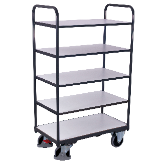 ESD Etagenwagen, hoch mit 5 Ladeflächen 850x500mm-Beschreibung lesen
