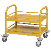 Kongamek Mini-Servierwagen 530x375x550mm 2 Etagen pulverbeschichtet in Gelb mit Bremse Kongamek Mini-Servierwagen 530x375x550mm 2 Etagen pulverbeschichtet in Gelb mit Bremse