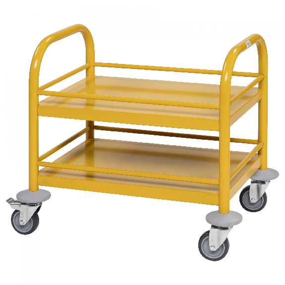Mini chariot de service Kongamek 530x375x550mm 2 niveaux thermolaqué jaune avec frein-Leggi tutto