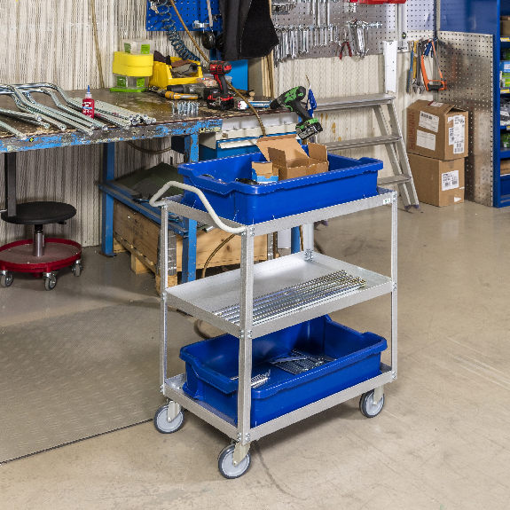 Kongamek Etagenwagen aus Aluzink mit 3 Böden 690x420x850mm in grau mit 150kg Tragkraft Kongamek Etagenwagen aus Aluzink mit 3 Böden 690x420x850mm in grau mit 150kg Tragkraft-Beschreibung lesen