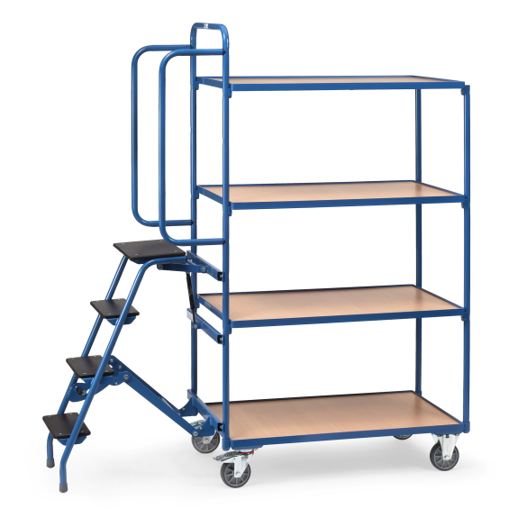 Carro de picking con escalones, 4 niveles, altura 1880 mm-Leer más
