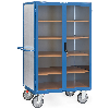 Kastenwagen 750 kg Tragkraft aus verzinktem Stahlblech, Flügeltür mit transparenter Füllung, verschließbar 1000x680mm