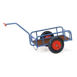Handwagen mit Geländer 250mm hoch 1145x545mm Ladefläche Vollgummibereifung-Beschreibung lesen