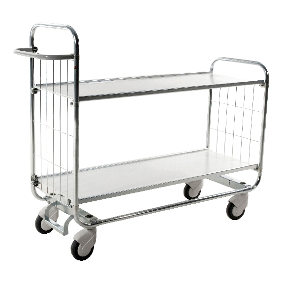 Bordwagen verzinkt mit 2 laminierten Böden 1195x470mm und Bremse Bordwagen verzinkt mit 2 laminierten Böden 1195x470mm und Bremse-Beschreibung lesen