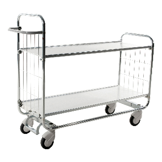 Bordwagen verzinkt mit 2 laminierten Böden 1195x470mm und Bremse-Beschreibung lesen