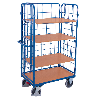 Dreiwandwagen, hoch und vergittert mit 4 Etagen 1000x600mm-Beschreibung lesen