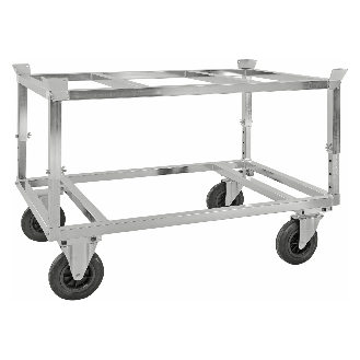 Palettenwagen verzinkt und verschweißt, höhenverstellbar 700mm hoch ohne Bremse für Paletten 1200x800mm-Beschreibung lesen
