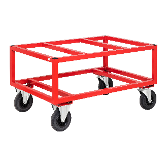 Palettenwagen rot 650 mm ohne Bremse für Euro-Paletten 1200x800 mm-Beschreibung lesen