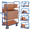 Etagenwagen, hoch und vergittert mit 4 klappbaren Ladeflächen 1175x800mm