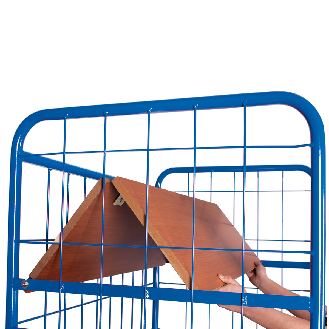 Etagenwagen, hoch und vergittert mit 4 klappbaren Ladeflächen 1175x800mm-Beschreibung lesen