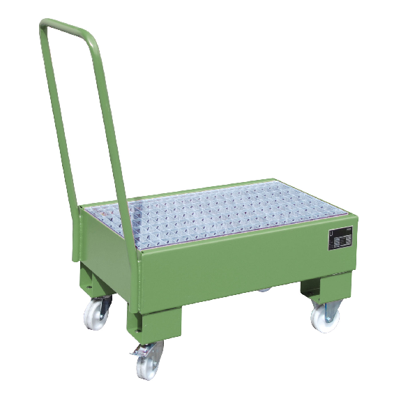 Fahrbare Auffangwanne AW 60-1 SR, lackiert, Resedagrün Fahrbare Auffangwanne AW 60-1 SR, lackiert, Resedagrün-Beschreibung lesen