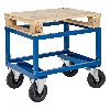 Palettenwagen in blau 654mm hoch, höhenverstellbar ohne Bremse für Halbpaletten 800x600mm