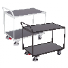 VARIOfit Tischwagen mit gebogenem Schiebegriff und 2 Ladeflächen 985x595mm Anthrazitgrau