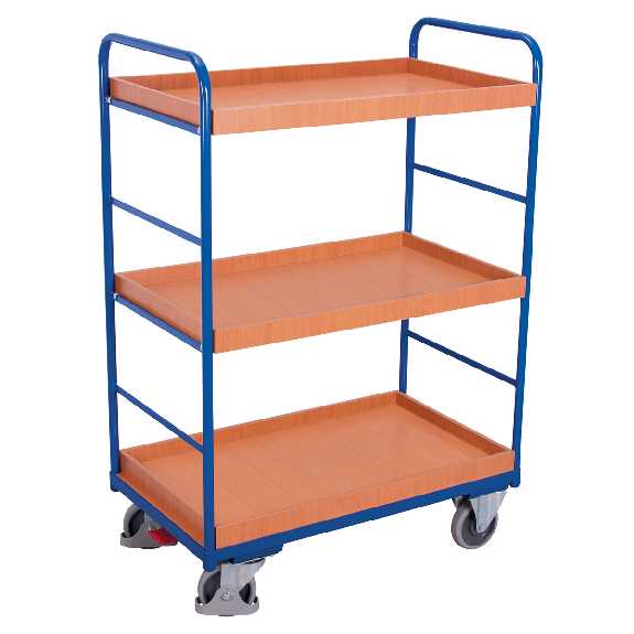 Etagenwagen, hoch mit 3 Ladeflächen, umrandet 965x555mm Etagenwagen, hoch mit 3 Ladeflächen, umrandet 965x555mm-Beschreibung lesen