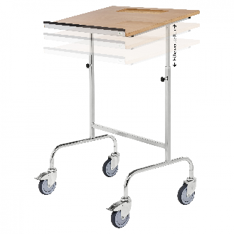Rollpult mit Schreibplatte 570x800x1300 höhenverstellbar 150kg Tragkraft Rahmen verzinkt mit Bremse-Beschreibung lesen