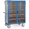 Kastenwagen 750 kg Tragkraft aus verzinktem Stahlblech, Flügeltür mit transparenter Füllung, verschließbar 1200x780mm