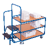 Kommissionierwagen mit 3 Ladeflächen, niedrig